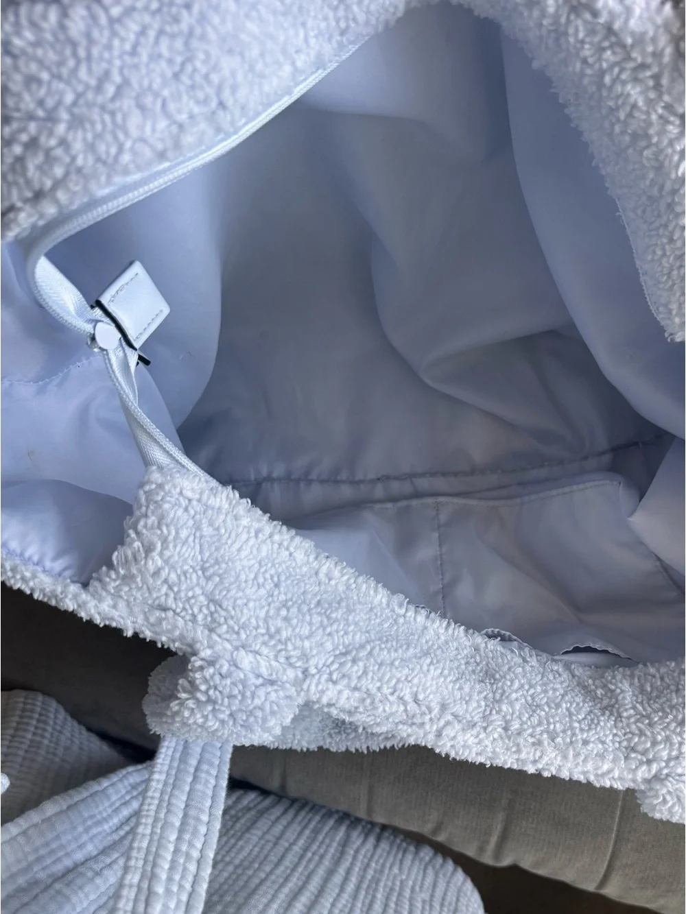 PINK Victoria's Secret Plush Tote in Light Blue